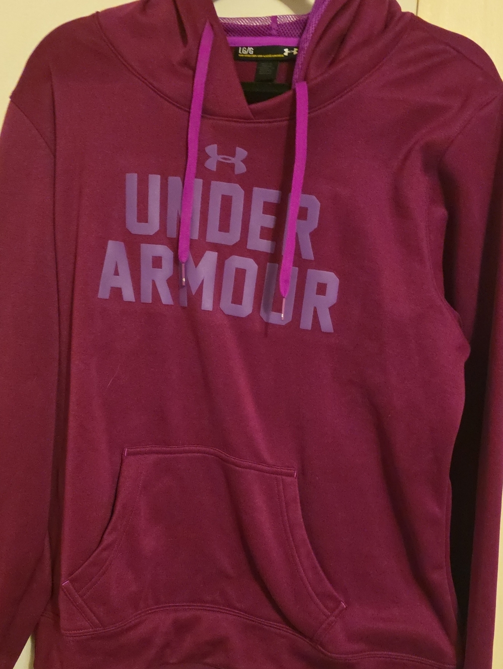 Under Armour Maroon Pullover with Purple Trim and Pink Mesh